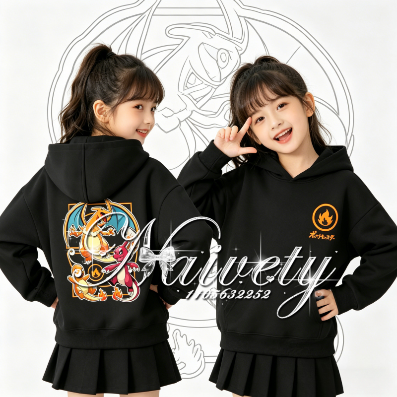 Winter Clothing For Kids - 2026 Autumn Winter Pokemon Hoodie Charizard