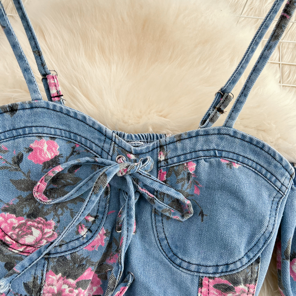 Fashion Floral Print Denim Ski - огляд і ціна Winter Clothing Gear
