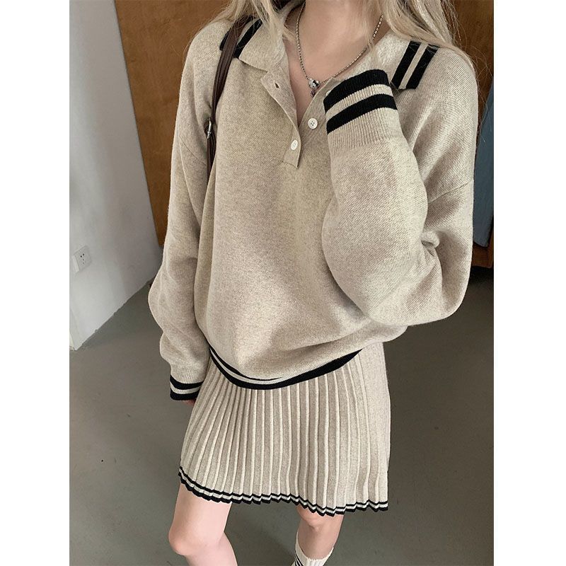 Color Blocked Polo Collar Long - огляд і ціна Winter Clothing Sales