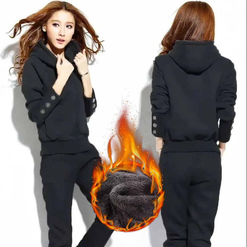 Winter 2 Pieces Sets Hooded Pl - огляд і ціна Winter Clothing Sales